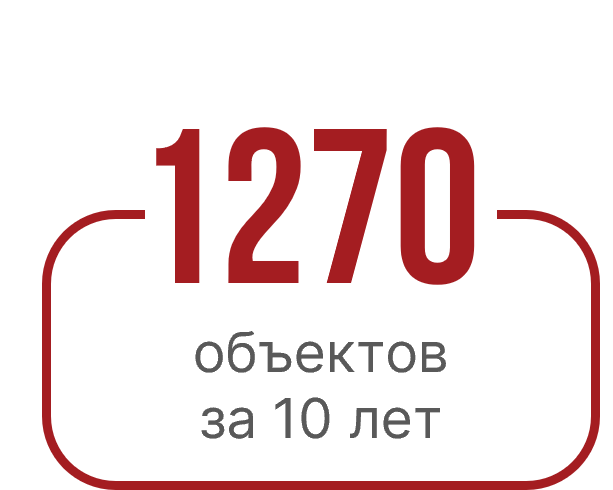 1270 объектов за 10 лет