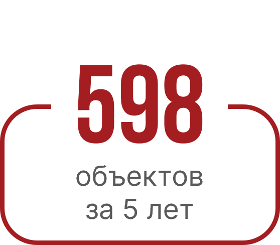 598 объектов за 5 лет